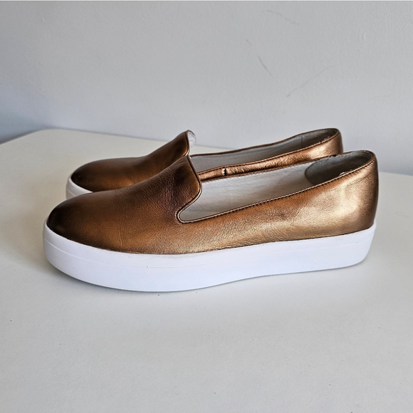 Tiger of Sweden Gold Loafers Minimalist Design Size 8.5 - Picture 4 of 16